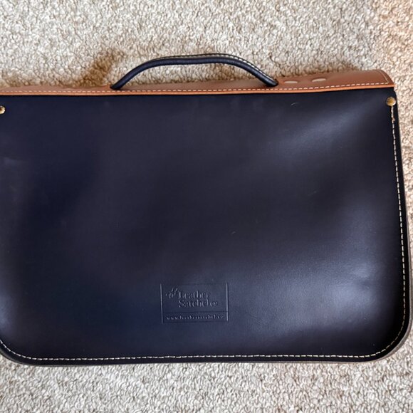 NWOT The Leather Satchel tri-color satchel bag, 12.5 inch - Picture 3 of 5